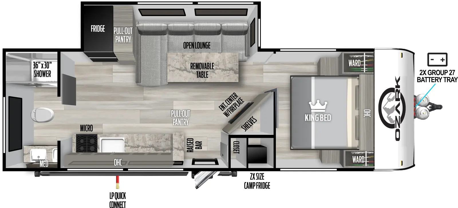 Ozark 2730RBK Ozark Floorplan Forest River RV